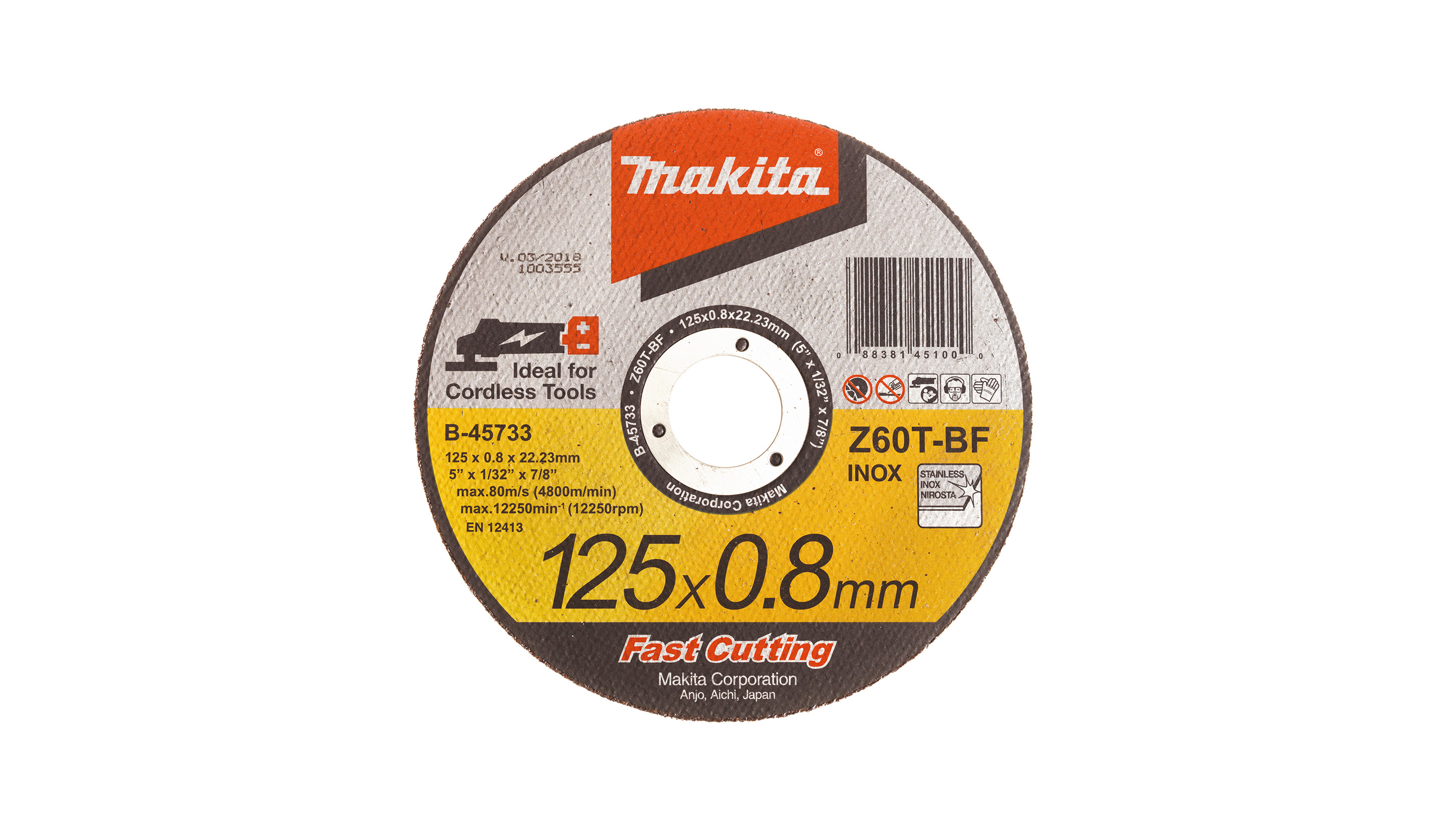 KSKIVE08 - Kappeskive 125 x 0,8 mm, rustfritt